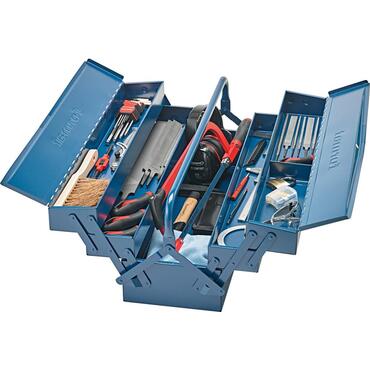 Tools assortment metal in sheet metal case type 6165